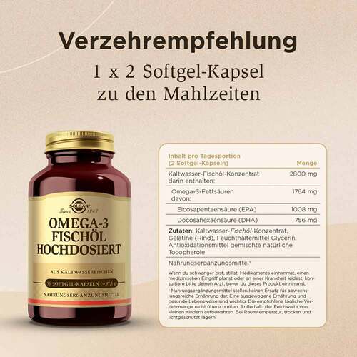 Solgar Omega-3 Fisch&ouml;l hochdosiert Kapseln - 5