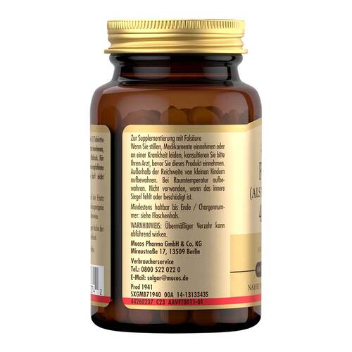 Solgar Folat Metafolin 400 µg Tabletten - 4