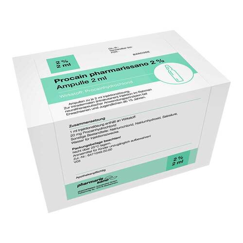 Procain pharmarissano 2% Injektionsl&ouml;sung Ampullen 2 ml - 1