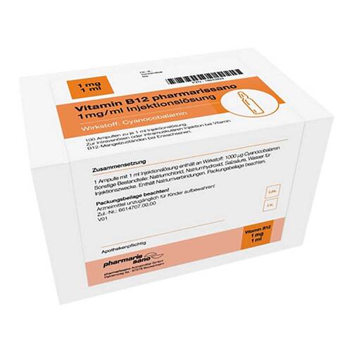 Vitamin B12 Pharmarissano 1 mg / ml Injektionsl&ouml;sung Ampulle  - 1