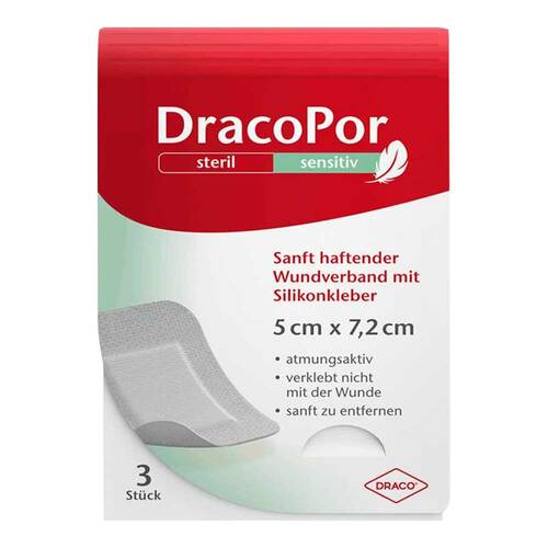 Dracopor sensitiv 5x7,2 cm steril mit Silikonkleber - 1