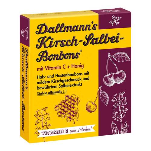 Dallmanns Kirsch Salbei Bonbons mit Vitamin C + Honig - 1
