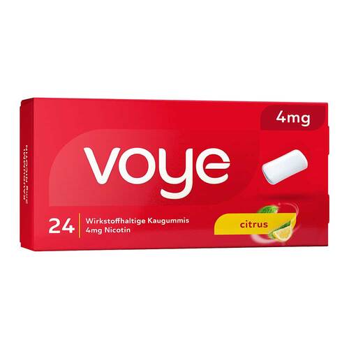 Voye 4 mg wirkstoffhaltige Kaugummis mit Nikotin Citrus - 1