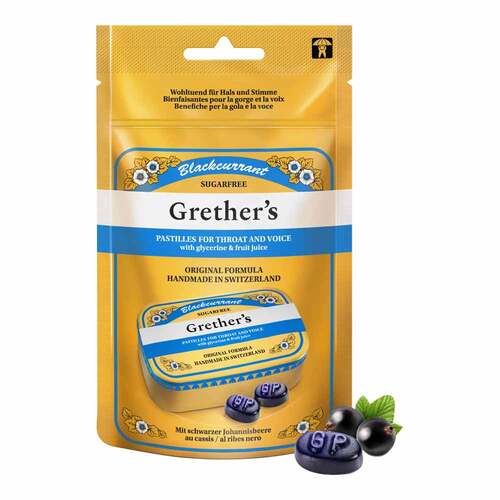Grethers Blackcurrant Silber zuckerfrei Past.Beutel Refill - 1