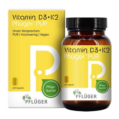 Vitamin D3 + K2 Pfl&uuml;ger Pur 1.000 I.E. / 75 µg Kapseln - 1