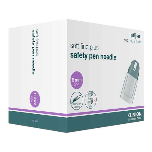 Klinion Soft fine plus safety Pen-Nadeln 8 mm 30 G - 1