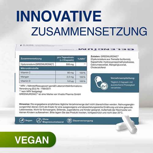 Gelencium Hyaluron Intense hochdosiert mit Vitamin C Kapseln  - 3