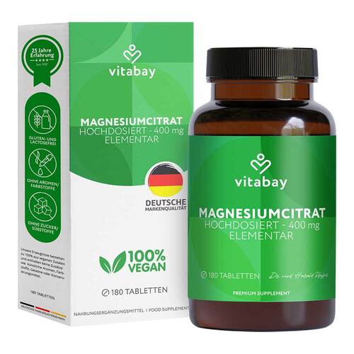 Magnesiumcitrat 200 mg vegan hochdosiert Tabletten - 1