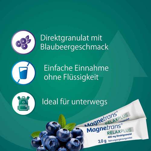 Magnetrans Relax + 400 mg Granulat Sticks Blaubeere - 4