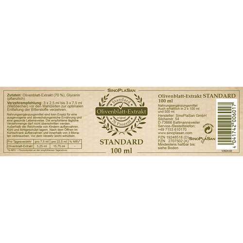 Olivenblatt-Extrakt Standard Fl&uuml;ssigkeit zum Einnehmen - 2