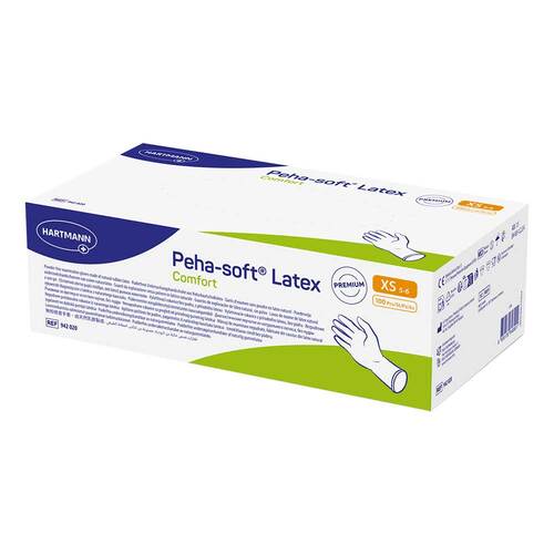 Peha-Soft Latex Comfort Untersuchungshandschuhe unsteril pf XS - 1