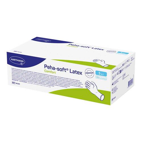 Peha-Soft Latex Comfort Untersuchungshandschuhe unsteril pf S - 1