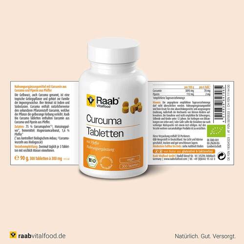 Raab Vitalfood Curcuma Bio Tabletten - 5