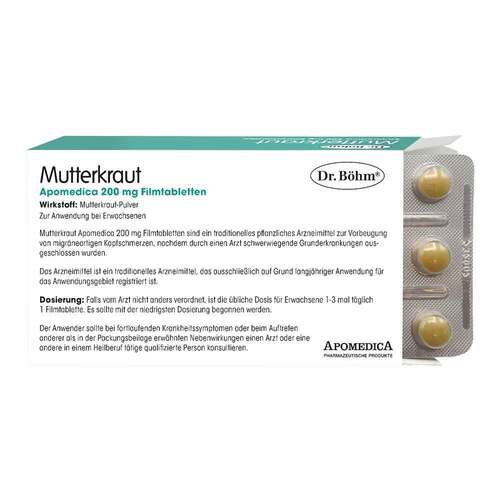 Dr. B&ouml;hm Mutterkraut Apomedica 200 mg Filmtabletten - 2