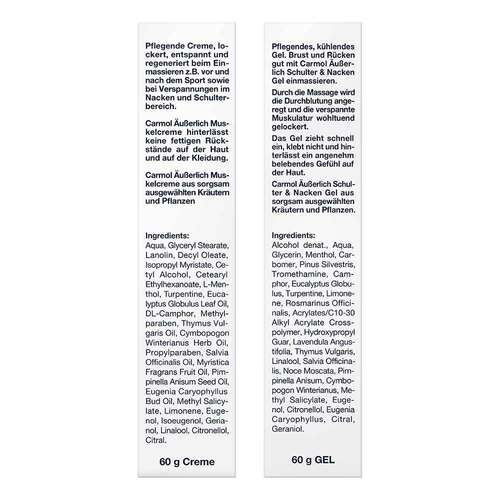 Carmol &Auml;u&szlig;erlich Set Muskelcreme &Schulter-&Nack.Gel - 3