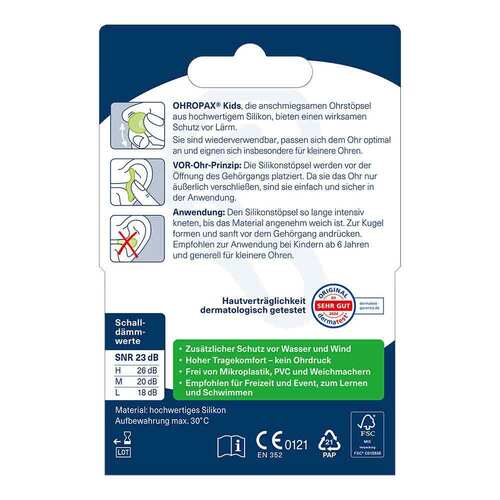 Ohropax Kids Silikon Vor-Ohr St&ouml;psel - 2
