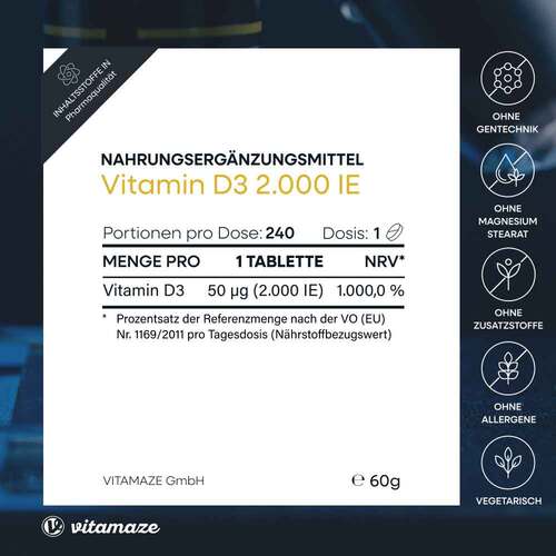 Vitamin D3 2.000 I.E. vegetarisch Tabletten - 5