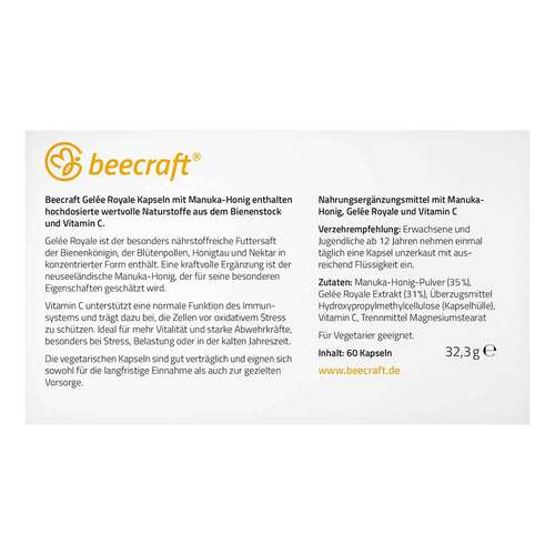 Beecraft Gelee Royale Kapseln mit Manuka-Honig - 2