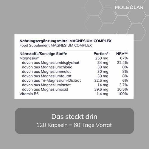 Moleqlar Longevity Qnesium Magnesium Complex Kapseln  - 4
