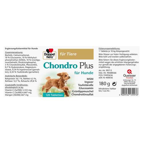 Doppelherz f&uuml;r Tiere Chondro Plus Tabletten f&uuml;r Hunde - 4