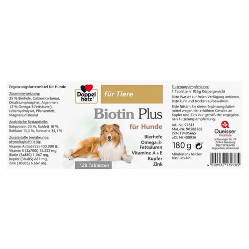 Doppelherz f&uuml;r Tiere Biotin Plus Tabletten f&uuml;r Hunde - 4