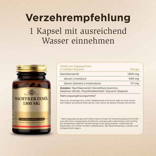 Solgar Nachtkerzen&ouml;l 1300 mg Kapseln - 6