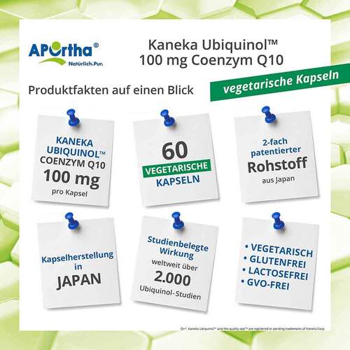Aportha Kaneka Ubiquinol 100mg Coenzym Q10 vegetarische Kapseln - 2
