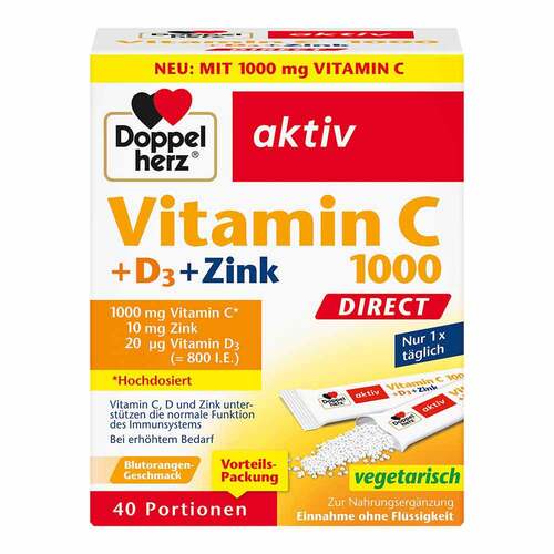 Doppelherz Vitamin C 1000 + D3 + Zink Direct Pellets - 1