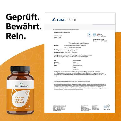 Kurkuma 95% Curcumin + Piperin + Vitamin C vegan Kapseln  - 3