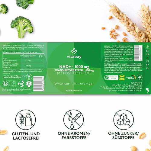 Liposomales Nad + 1000 mg + trans-Reveratrol 600 mg - 2