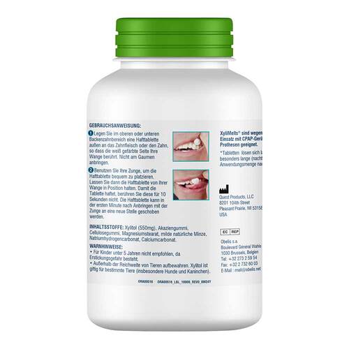 Xylimelts Hafttabletten milde Minze Oracoat - 2