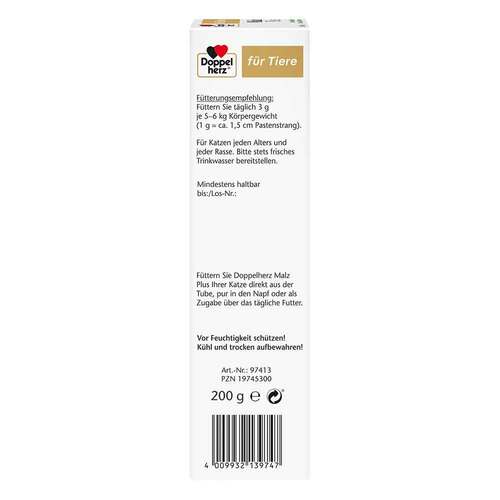 Doppelherz f&uuml;r Tiere Malz Plus Anti-Hairb.Pas.Kat. - 3