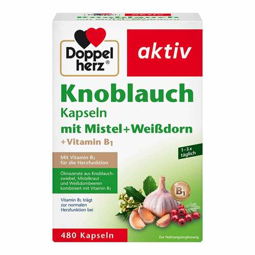 Doppelherz Knoblauch Kapseln mit Mistel + Wei&szlig;dorn + Vitamin B1 - 1