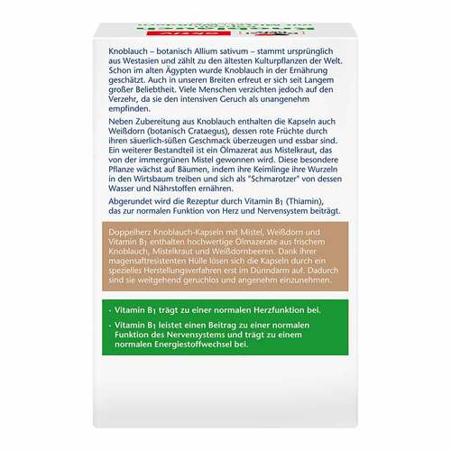 Doppelherz Knoblauch Kapseln mit Mistel + Wei&szlig;dorn + Vitamin B1 - 2