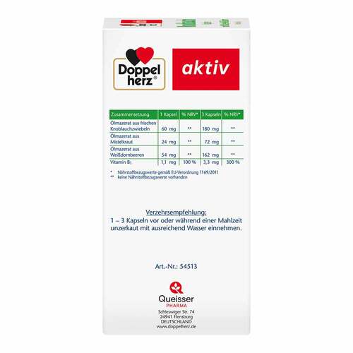 Doppelherz Knoblauch Kapseln mit Mistel + Wei&szlig;dorn + Vitamin B1 - 3