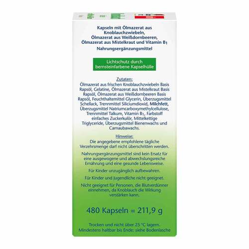 Doppelherz Knoblauch Kapseln mit Mistel + Wei&szlig;dorn + Vitamin B1 - 4
