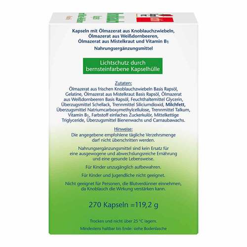 Doppelherz Knoblauch Kapseln mit Mistel + Wei&szlig;dorn + Vitamin B1 - 4