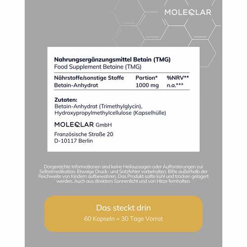 Moleqlar Tmg Betain-Anhydrat Kapseln - 3