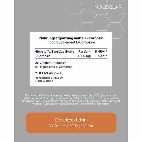 Moleqlar Carnosin L-Carnosin Pulver - 4