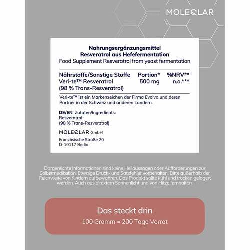 Moleqlar Resveratrol Trans-Resveratrol Pulver - 3