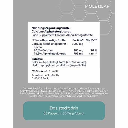 Moleqlar Caakg Calcium-Alphaketoglutarate Kapseln - 4