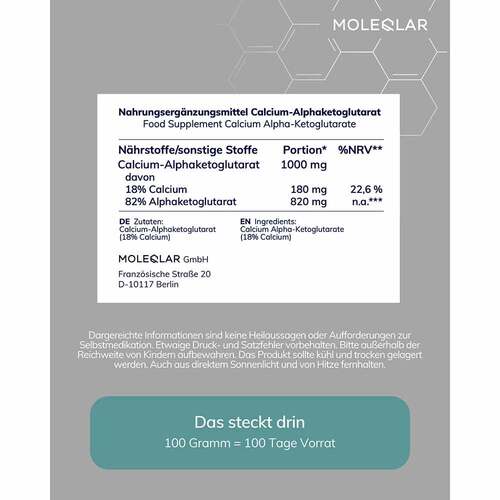 Moleqlar Caakg Calcium-Alphaketoglutarat Pulver - 4