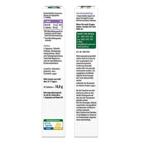 Taxofit L-Tryptophan 500 Tabletten - 8