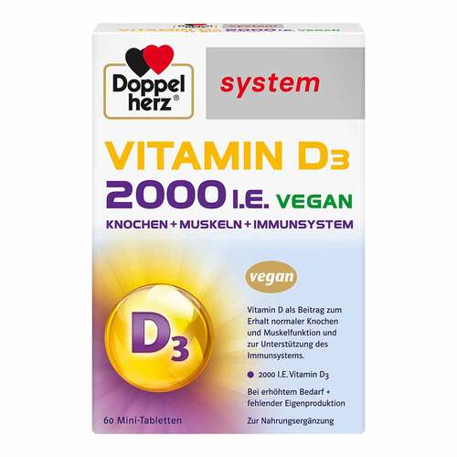 Doppelherz Vitamin D3 2000 I.E. vegan system Tabletten  - 1
