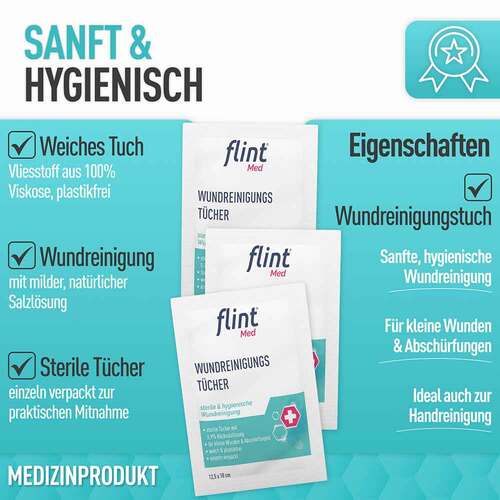 Flint Med Wundreinigungst&uuml;cher steril 12,5x18 cm - 8