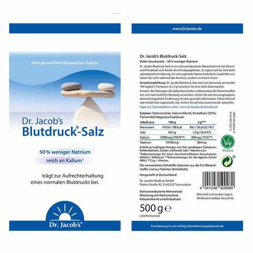 Blutdruck-Salz mit Kalium Dr. Jacob`s - 2