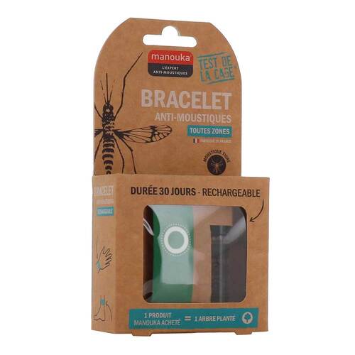 Manouka M&uuml;ckenschutz Armband Erwachsene gr&uuml;n - 1