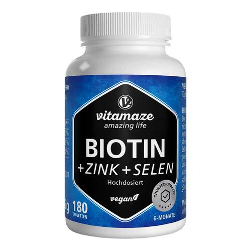 Biotin 10 mg hochdosiert + Zink + Selen Tabletten - 1