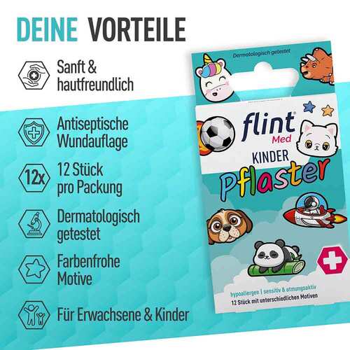 Flint Med Kinder Pflaster 13x22mm hypoallergen sens. - 4