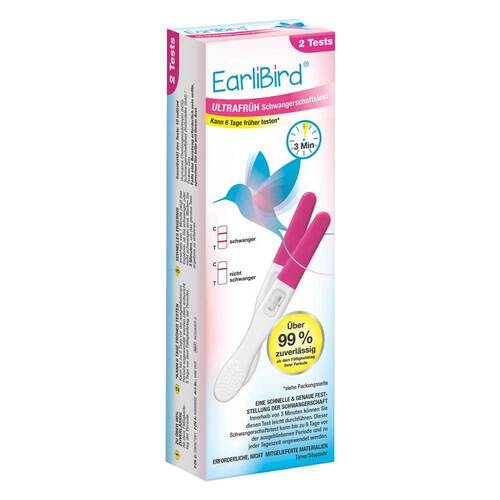 Earlibird Ultrafr&uuml;h Schwangerschaftstest Urin Do.P - 2